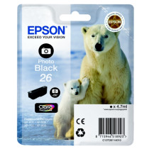 Original Tintenpatrone schwarz hell Epson C13T26114012/26 schwarz foto