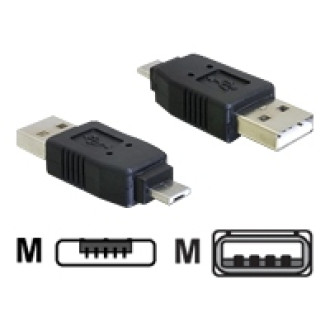 DELOCK Adapter USB micro-A Stecker zu USB2.0 A-Stecker