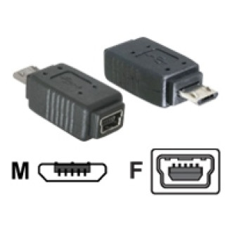 DELOCK Adapter USB micro-B Stecker zu mini USB 5pin Buchse