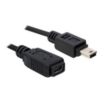 DELOCK Kabel USB 2.0 mini B Verlaeng. St/Bu 1m