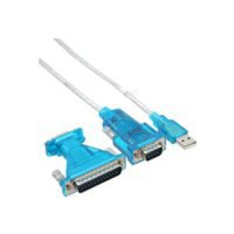 INLINE USB-Seriell Adapterkabel USB St A an 9pol St 1,8m mit 9-25pol Adapter