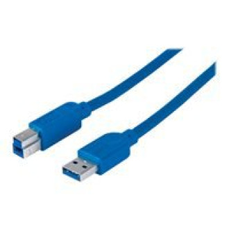 MANHATTAN SuperSpeed USB 3.0 Anschlusskabel 2m blau USB 3.0 Standard-A-Stecker auf USB 3.0 Standard-B-Stecker