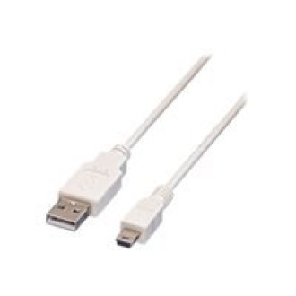 VALUE USB 2.0 Kabel Typ A - 5-Pin Mini weiss 0,8m