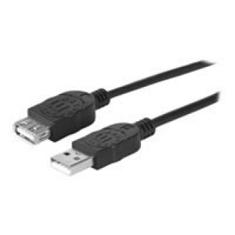 MANHATTAN Hi-Speed USB 2.0 Verlaengerungskabel A-Stecker auf A-Buchse 3 m schwarz Blister Verpackung