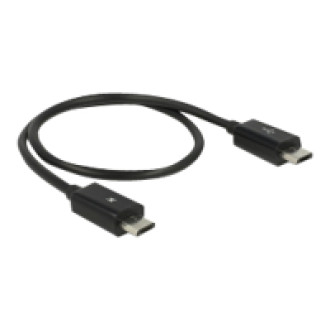DELOCK Kabel USB Power Sharing Micro Stecker > Stecker 0,3 m schwarz