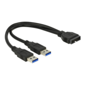 DELOCK Kabel USB 3.0 Pfostenstecker > 2 x USB 3.0-A St 25cm