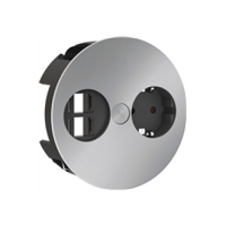 BACHMANN TWIST 1x Schutzkontakt 2x Keystone GST18 Stecker chrom 0,2m