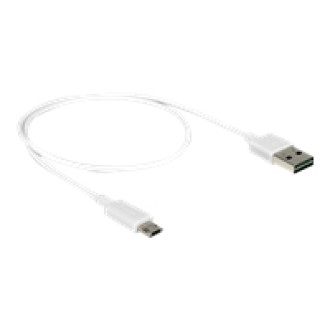 DELOCK Kabel EASY-USB 2.0 Typ-A Stecker > EASY-USB 2.0 Typ Micro-B Stecker weiss 50 cm