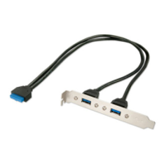 LINDY USB 3.0 Slotblech-Adapter. 2xUSB 3.0 Typ A an 20 pol. IDC