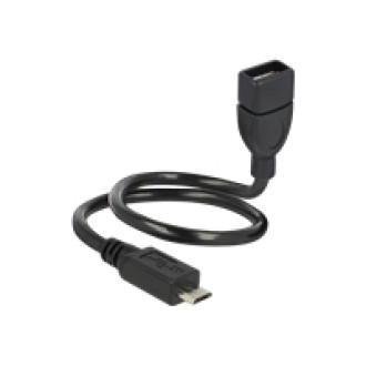 DELOCK Kabel USB 2.0 micro B Stecker > USB 2.0 A Buchse OTG ShapeCable 35 cm