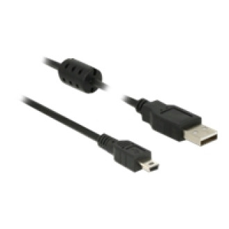 DELOCK Kabel USB 2.0 Typ-A Stecker > USB 2.0 Mini-B Stecker 1,0 m schwarz