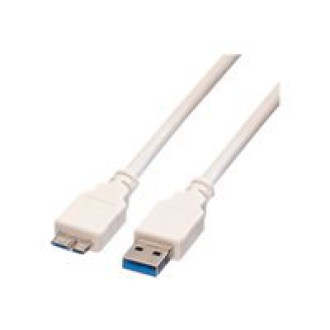 VALUE USB 3.2 Gen 1 Kabel A ST - Micro B ST weiss 0,8m