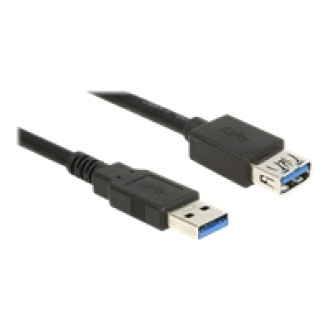 DELOCK Verlängerungskabel USB 3.0 Typ-A Stecker > USB 3.0 Typ-A Buchse 1,5 m schwarz