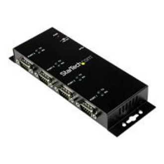 STARTECH.COM 4 Port USB auf Seriel RS232 Adapter Hub - Industriell DIN-Scheinen/ Wandmontagefähig - USB auf Seriell DB9 Konverte