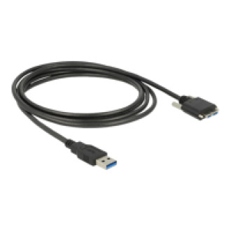 DELOCK Kabel USB 3.0 A Stecker > USB 3.0 Micro-B Stecker mit Schrauben 3m
