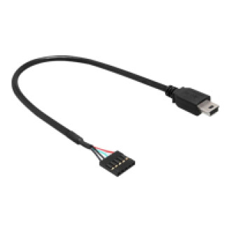 DELOCK Kabel USB 2.0 Pfostenbuchse 2,54 mm Raster 5 Pin > USB 2.0 Typ-Mini Stecker 30cm