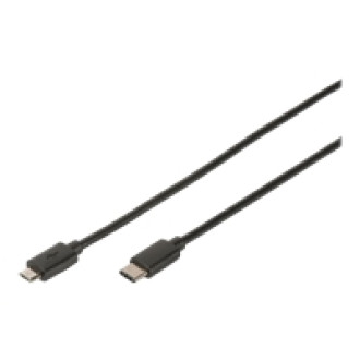 DIGITUS USB Type-C Anschlusskabel Type-C - mikro B St/St 1,8m High-Speed sw
