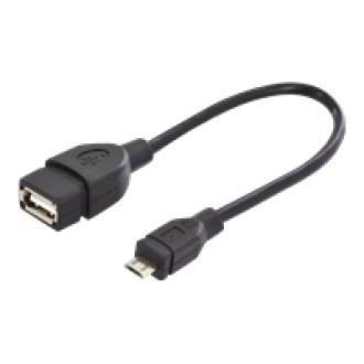 DIGITUS USB 2.0 Adapterkabel OTG Typ mikro B - A St/Bu 0,2m USB 2.0 konform sw