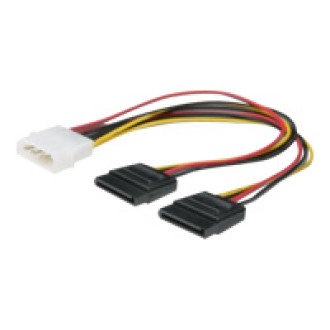 ASSMANN Internes Y-Stromversorgungskabel 0,2m IDE - 2x SATA 15pin Steckverbinder
