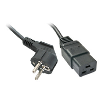LINDY 2m Schuko auf IEC C19 Netzkabel fuer IEC-Kaltgeraeteverbindungen bis 16A