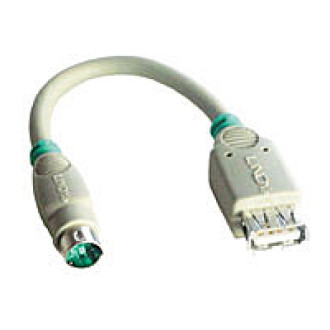 LINDY Adapterkabel USB-Maus an PS/2-Port USB A f an MD6 0,15cm