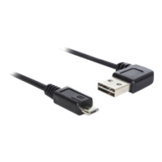 DELOCK Kabel EASY-USB 2.0 Typ-A Stecker gewinkelt links / rechts > USB 2.0 Typ Micro-B Stecker 0,5 m