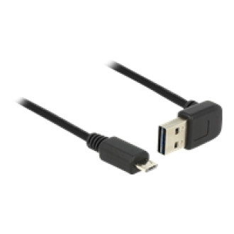 DELOCK Kabel EASY-USB 2.0 Typ-A Stecker gewinkelt oben / unten > USB 2.0 Typ Micro-B Stecker 2 m