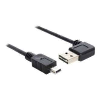 DELOCK Kabel EASY-USB 2.0 Typ-A Stecker gewinkelt links / rechts > USB 2.0 Typ Mini-B Stecker 0,5 m