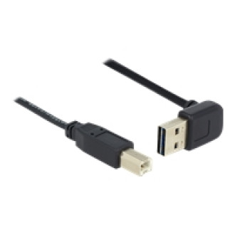 DELOCK Kabel EASY-USB 2.0 Typ-A Stecker gewinkelt oben / unten > USB 2.0 Typ-B Stecker 0,5 m