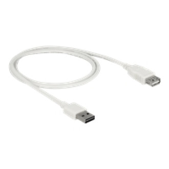 DELOCK Verlängerungskabel EASY-USB 2.0 Typ-A Stecker > USB 2.0 Typ-A Buchse weiss 1 m