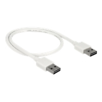 DELOCK Kabel EASY-USB 2.0 Typ-A Stecker > EASY-USB 2.0 Typ-A Stecker 0,5 m weiss