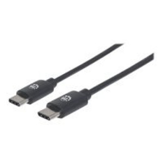MANHATTAN USB 2.0 Typ C-Kabel 0,5m Typ C-Stecker auf Typ C-Stecker 480 Mbit/s schwarz