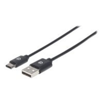 MANHATTAN USB 2.0 Typ C-Kabel 3m Typ A-Stecker auf Typ C-Stecker 480 Mbit/s schwarz