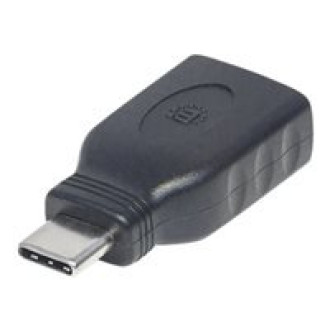 MANHATTAN USB Typ C auf Typ-A Adapter 3.1 Gen1 Typ C-Stecker auf Typ A-Buchse bis zu 5 Gbit/s schwarz