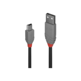 LINDY 0,2m USB 2.0 A/Mini-B Anthra Line