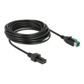 DELOCK PoweredUSB Kabel Stecker 12 V > 2 x 4 Pin Stecker 5 m für POS Drucker und Terminals