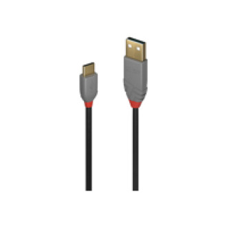LINDY 0,5m USB 2.0 Typ A an C Kabel Anthra Line