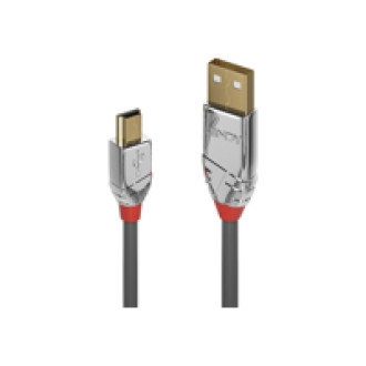 LINDY 3m USB 2.0 Typ A/Mini-B Kabel Cromo Line 480 Mbit/s