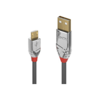 LINDY 0,5m USB 2.0 Typ A an Micro-B Kabel Cromo Line 480 Mbit/s