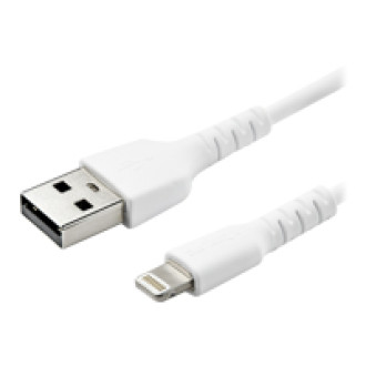 STARTECH.COM USB to Lightning Cable - 3.3 ft / 1m - MFi Certified Lightning Cable - Heavy Duty Lightning Cable - White