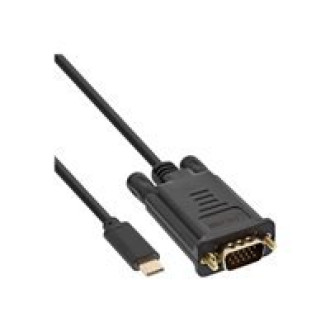 INLINE USB Displaykabel USB Typ-C Stecker zu VGA Stecker DP Alt Mode 4K2K schwarz 2m