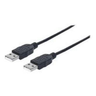 MANHATTAN USB 2.0 A Anschlusskabel 0,5m Typ A Stecker - Typ A Stecker 480 Mbps 0,5m schwarz
