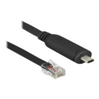 DELOCK Adapter USB 2.0 Typ-C Stecker > 1 x Seriell RS-232 RJ45 Stecker 2,0m schwarz