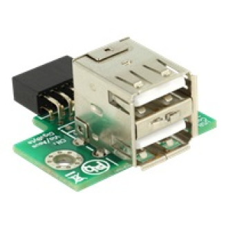 DELOCK USB Pfostenbuchse > 2 x USB 2.0 Typ-A Buchse - oben