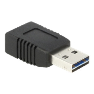 DELOCK Adapter EASY-USB 2.0-A Stecker zu USB 2.0-A Buchse nur Ladefunktion