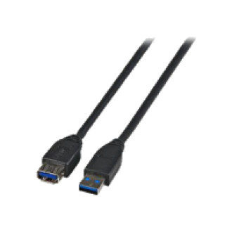 EFB USB3.0 Verlaengerungskabel Stecker Typ-A auf Buchse Typ-A Premium Schwarz 1,8m