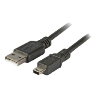 EFB USB2.0 Anschlusskabel Typ A Stecker auf Mini B Stecker 5 polig Classic Schwarz  5m