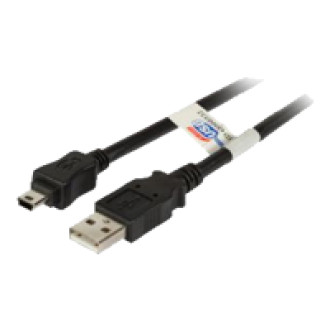 EFB USB2.0 Anschlusskabel TypA Stecker auf Mini B Stecker 5 polig Premium Schwarz 5m
