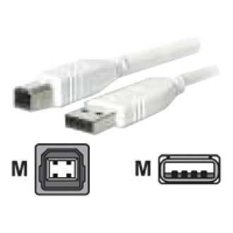 EFB USB2.0 Anschlusskabel Typ A Stecker auf Typ B Stecker Classic Grau 1m