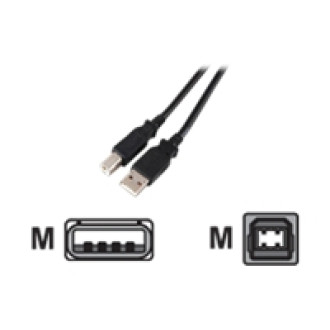 EFB USB2.0 Anschlusskabel Typ A Stecker auf Typ B Stecker Classic Schwarz 1,8m